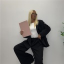 completo giacca over e pantalone palazzo black